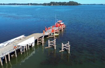 Obras de conservación del embarcadero de Puerto Domínguez entran en su fase de término