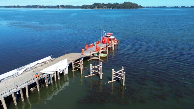 Obras de conservación del embarcadero de Puerto Domínguez entran en su fase de término