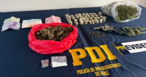 Clan familiar de Villarrica es detenido por microtráfico y tenencia de armas