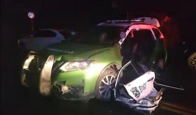 Carabinera resulta herida tras choque mientras patrulla cortaba tránsito por trabajos en Villarrica