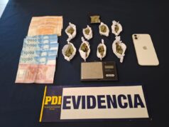 Intentó ocultar la droga, pero fue sorprendido por la PDI en la plaza Teodoro Schmidt de Temuco