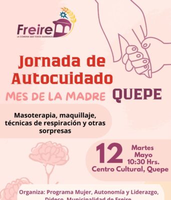 Municipalidad de Freire invita a una jornada de autocuidado en el mes de la madre en Quepe