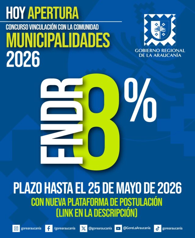 Gobierno de La Araucanía invita a los 32 municipios a postular al Fondo “Vinculación con la Comunidad”