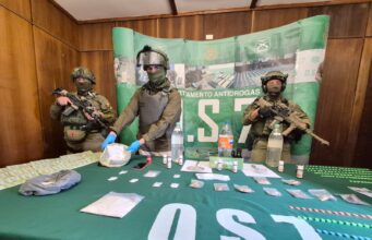 La «cocina» de la ketamina desbaratada en Temuco: tres detenidos y millonario decomiso