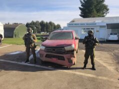 Carabineros de la 3ª comisaría COP Malleco recupera camioneta utilizada en robo a trabajadores forestales en Angol