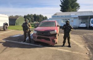 Carabineros de la 3ª comisaría COP Malleco recupera camioneta utilizada en robo a trabajadores forestales en Angol
