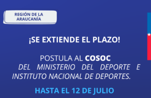 Extienden plazo para integrar el COSOC Regional: organizaciones deportivas podrán postular hasta el 12 de julio