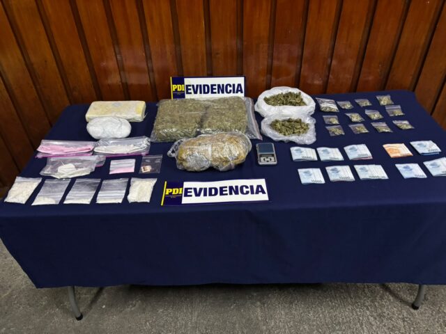 PDI Temuco saca de circulación 7 mil dosis de drogas avaluadas en más de 30 millones de pesos