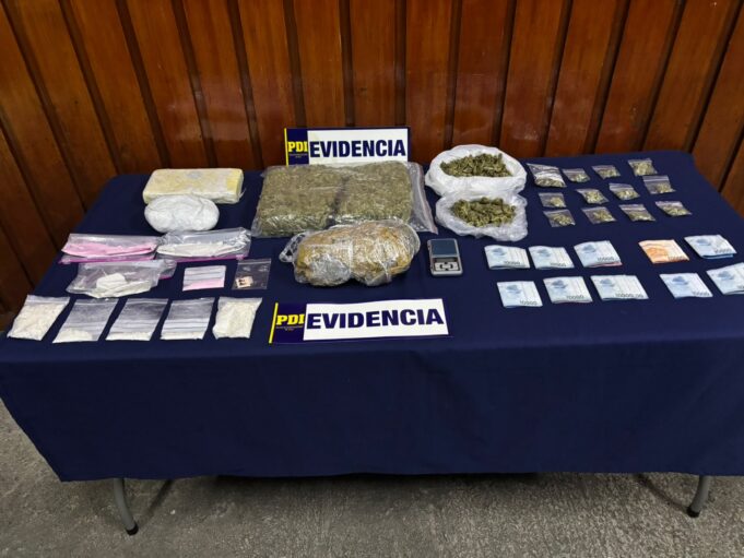 PDI Temuco saca de circulación 7 mil dosis de drogas avaluadas en más de 30 millones de pesos