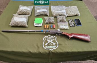 700 gramos de cannabis y un arma fuera de registro: así fue el operativo que terminó con un detenido en Collipulli