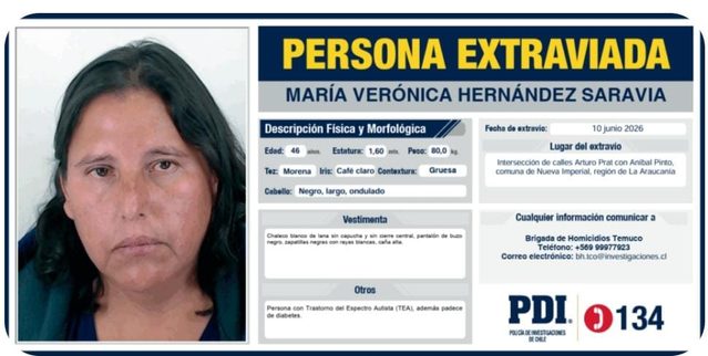 A 100 días de su desaparición, familia continúa buscando a mujer de 46 años en Nueva Imperial