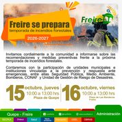 Freire refuerza la prevención ante la temporada de incendios forestales y convoca a la comunidad a informarse sobre medidas de seguridad