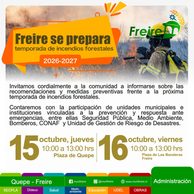 Freire refuerza la prevención ante la temporada de incendios forestales y convoca a la comunidad a informarse sobre medidas de seguridad