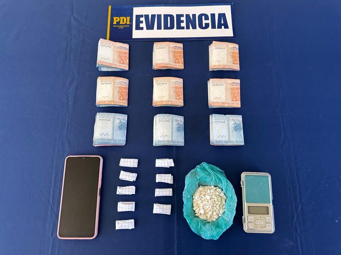BICRIM Villarrica detuvo a mujer por microtráfico de drogas e incautó clorhidrato de cocaína